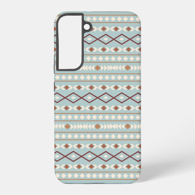 Aztec Shapes Pattern Rusts Cream Teal-Blue Samsung Galaxy Case (Back)