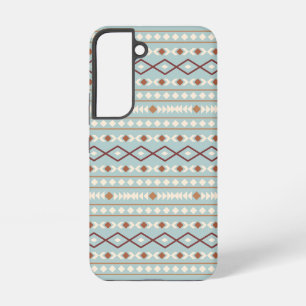 Aztec Shapes Pattern Rusts Cream Teal-Blue Samsung Galaxy S22 Case