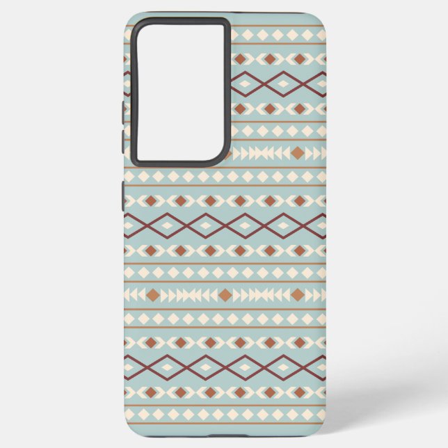 Aztec Shapes Pattern Rusts Cream Teal-Blue Samsung Galaxy Case (Back)