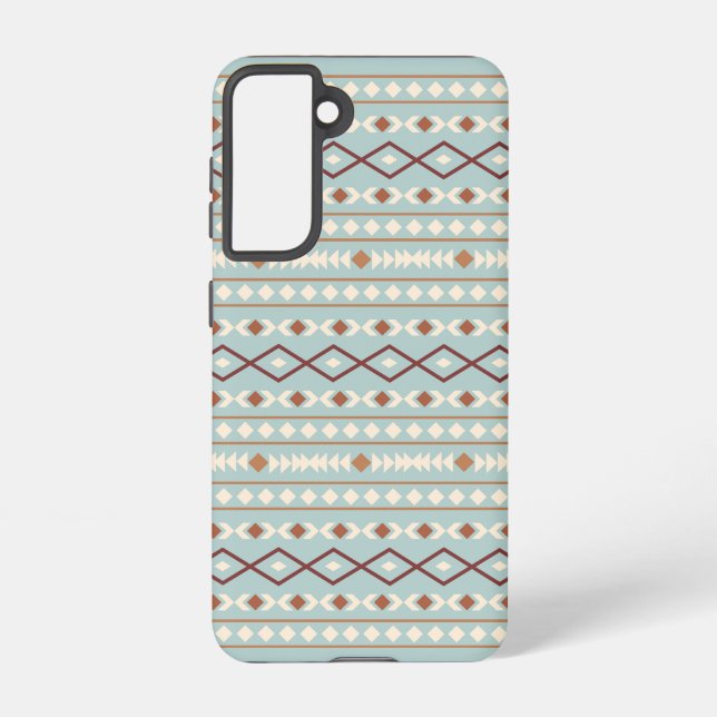 Aztec Shapes Pattern Rusts Cream Teal-Blue Samsung Galaxy Case (Back)
