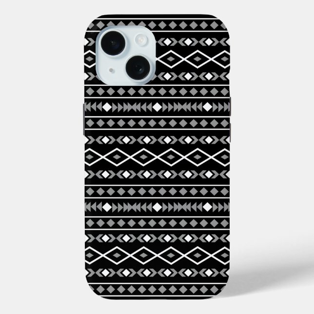 Aztec Shapes Pattern White Grey Black Case-Mate iPhone Case (Back)