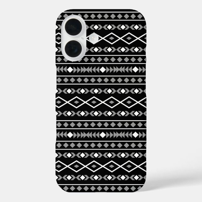 Aztec Shapes Pattern White Grey Black Case-Mate iPhone Case (Back)