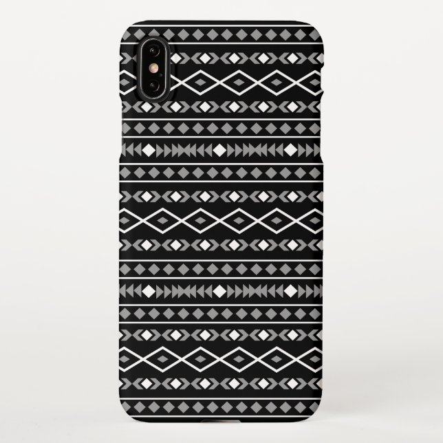 Aztec Shapes Pattern White Grey Black iPhone Case (Back)