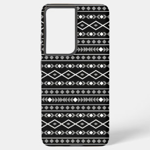 Aztec Shapes Pattern White Grey Black Samsung Galaxy S21+ Case