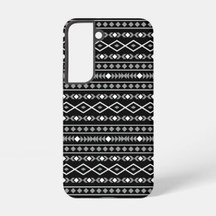 Aztec Shapes Pattern White Grey Black Samsung Galaxy S22 Case