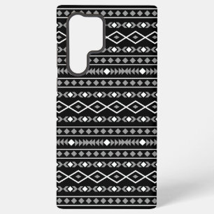 Aztec Shapes Pattern White Grey Black Samsung Galaxy S22 Ultra Case