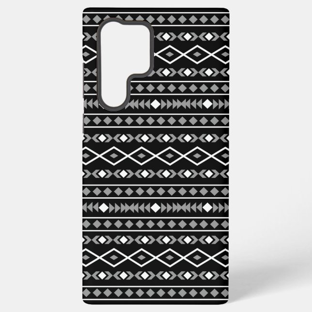 Aztec Shapes Pattern White Grey Black Samsung Galaxy Case (Back)