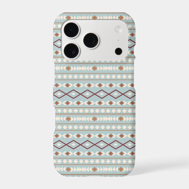 Aztec Shapes Rpt Pattern Rusts Cream Teal-Blue Iphone Case (Back)