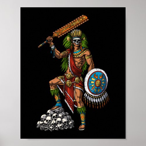 Aztec Skull Warrior Poster