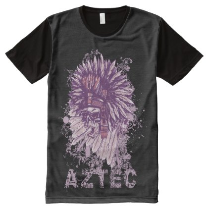 Aztec Skull with Plume | Cool Vintage Gift All-Over-Print T-Shirt