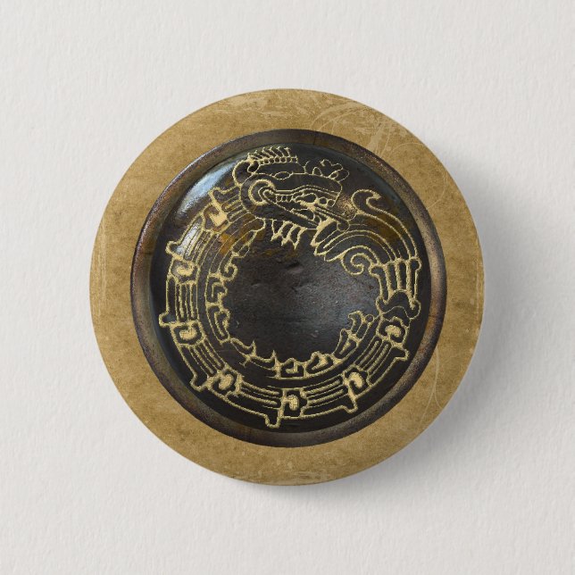 Aztec Snake Pinback Button (Front)