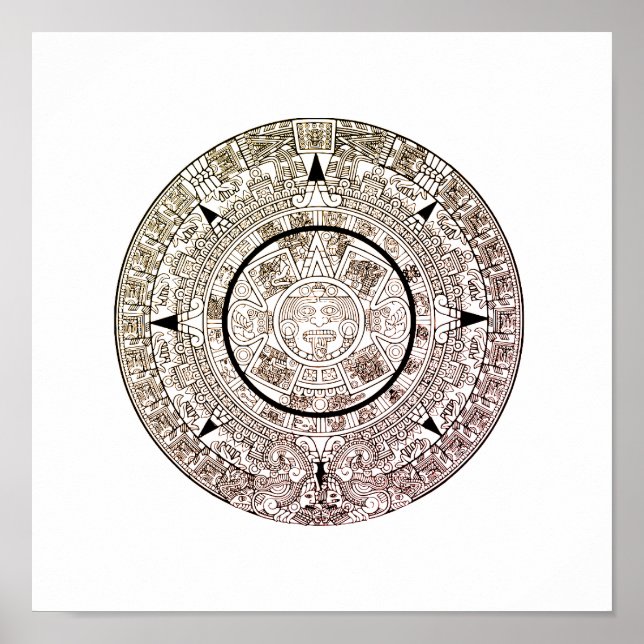 Aztec Solar Disk Calendar Poster (Front)