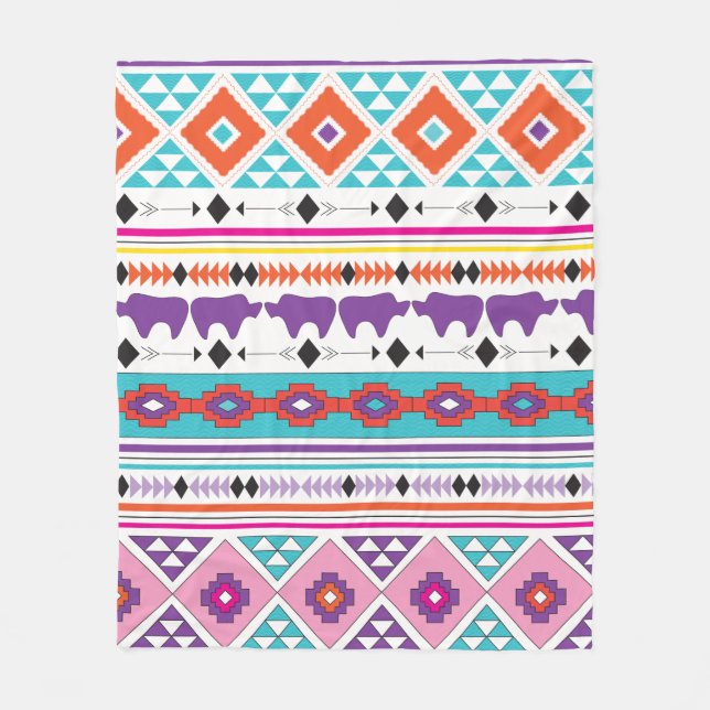 Aztec South West Pattern Fleece Blanket (Front)