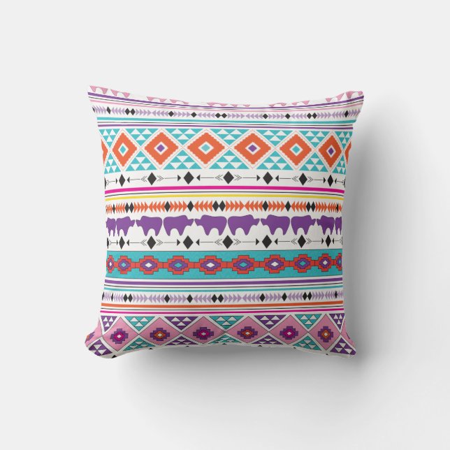 Aztec South West Pattern Throw Pillow (Front)