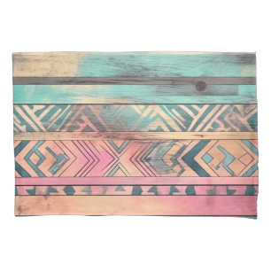 Aztec Southwestern Blue And Pink Tribal Pillow Case