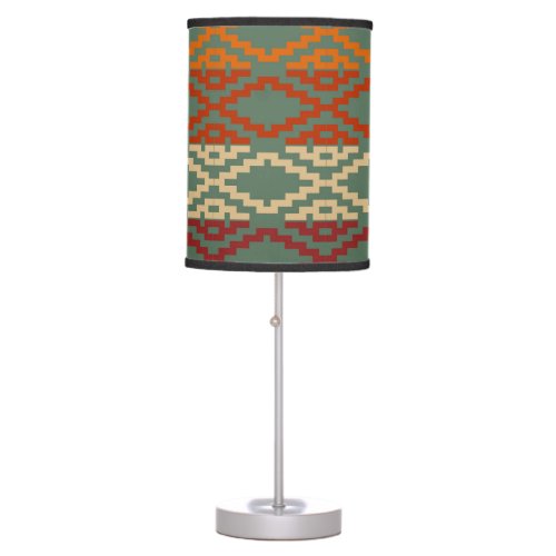 Aztec Southwestern Tribal Diamonds Table Lamp