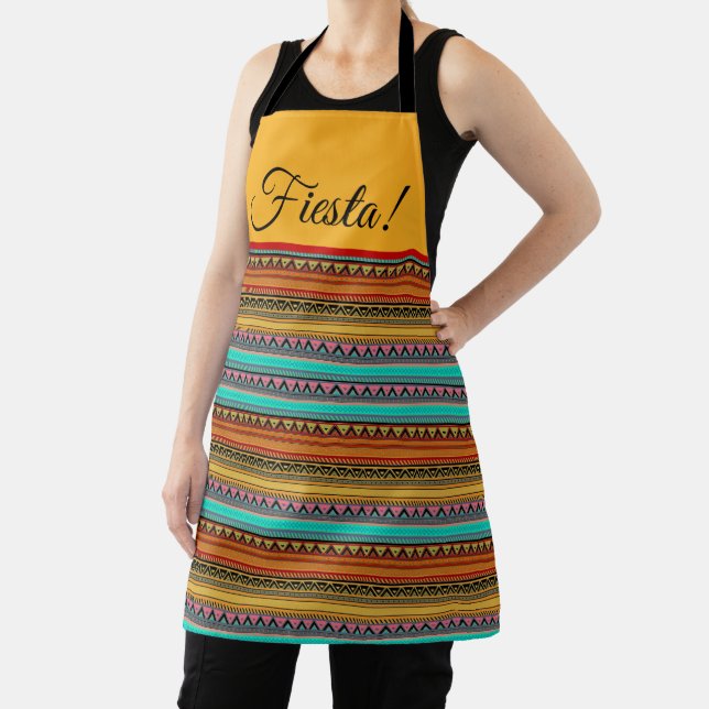 Aztec stripes "Fiesta"  Apron (Insitu)