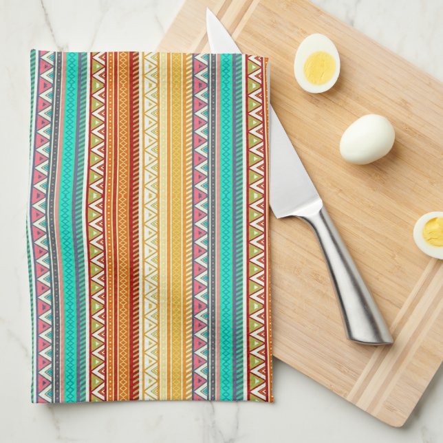 Aztec stripes kitchen towel (Quarter Fold)