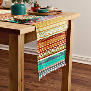 Aztec stripes short table runner