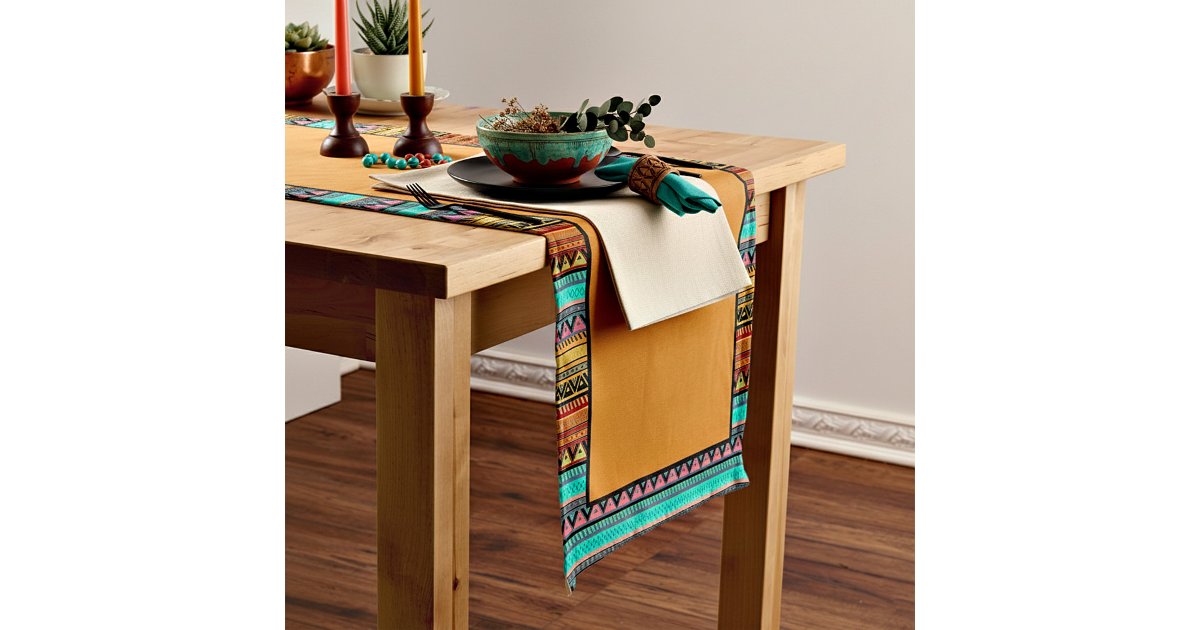 Aztec stripes short table runner | Zazzle