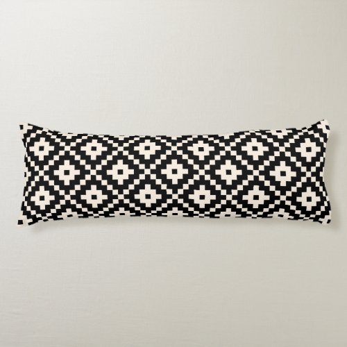 Aztec Style Block Print BlackCream Pattern Body Pillow