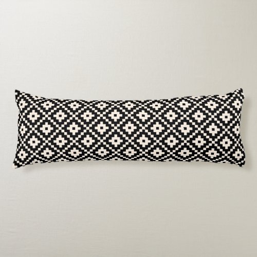 Aztec Style Block Print BlackCream Pattern Body Pillow