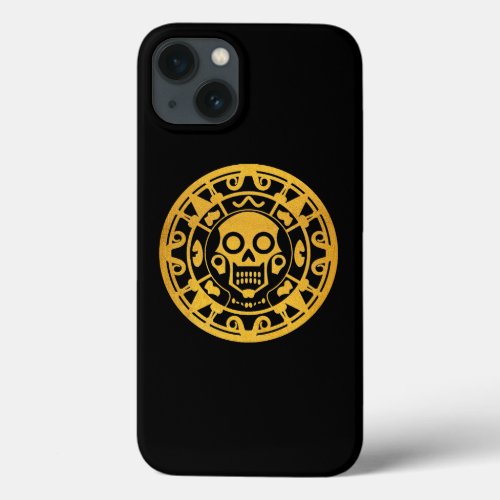 Aztec Style Golden Skull Symbol of Ancient Mexico  iPhone 13 Case