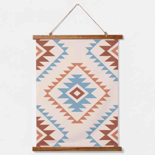 Aztec Style Motif Lg Pattern Blue Crm Terracottas Hanging Tapestry