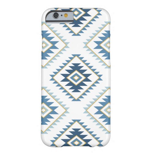 Aztec Style Motif Lg Pattern Blues White Gold Barely There iPhone 6 Case