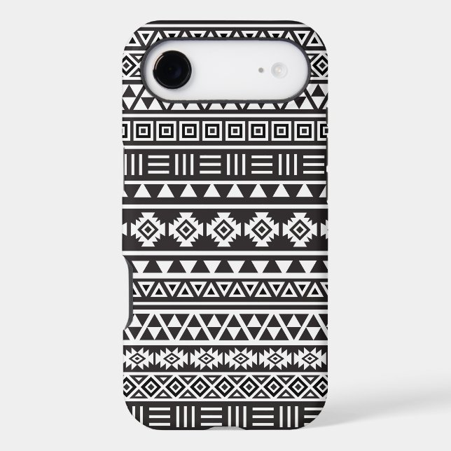 Aztec Style Pattern – Monochrome Case-Mate iPhone Case (Back)