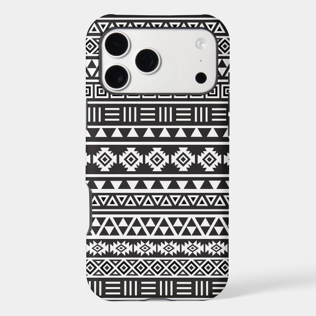 Aztec Style Pattern – Monochrome Case-Mate iPhone Case (Back)
