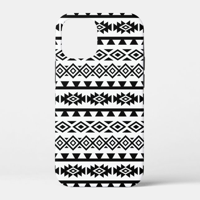 Aztec Stylized Big Pattern II Black on White Case-Mate iPhone Case (Back)