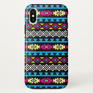 Aztec Stylized Big Pattern II CMYBW iPhone X Case