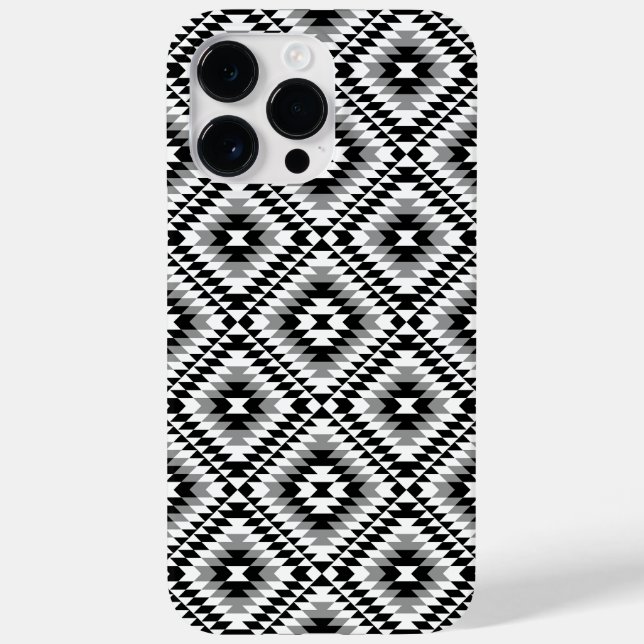 Aztec Stylized BW+Gray Symbol Pattern Case-Mate iPhone Case (Back)