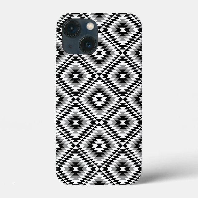 Aztec Stylized BW+Gray Symbol Pattern Case-Mate iPhone Case (Back)