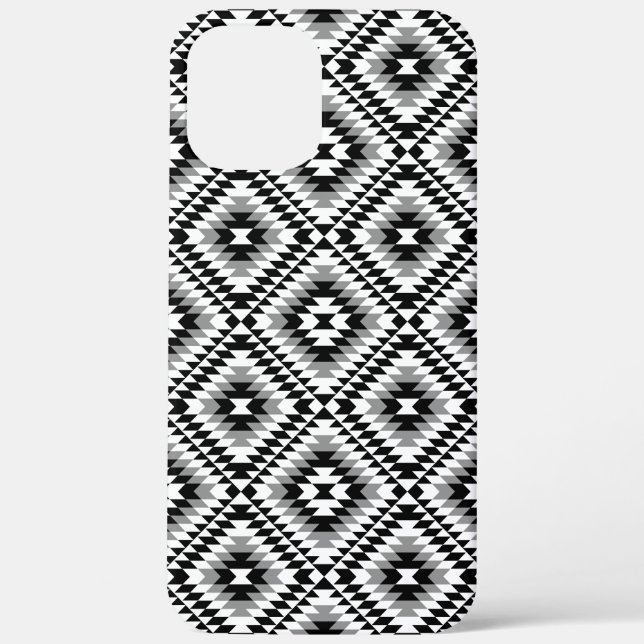 Aztec Stylized BW+Gray Symbol Pattern Case-Mate iPhone Case (Back)