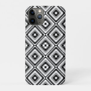 Aztec Stylized BW+Gray Symbol Pattern iPhone 11 Pro Case