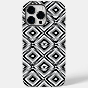 Aztec Stylized BW+Gray Symbol Pattern Case-Mate iPhone 14 Pro Max Case