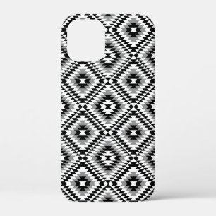 Aztec Stylized BW+Gray Symbol Pattern iPhone 12 Mini Case
