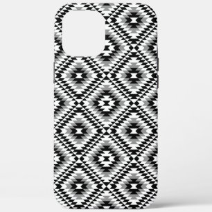 Aztec Stylized BW+Gray Symbol Pattern iPhone 12 Pro Max Case