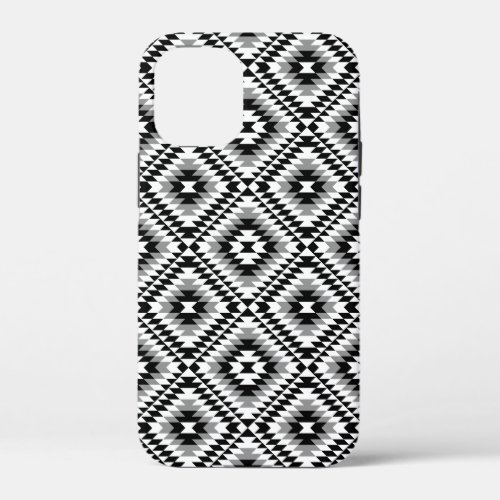 Aztec Stylized BWGray Symbol Pattern iPhone 12 Mini Case