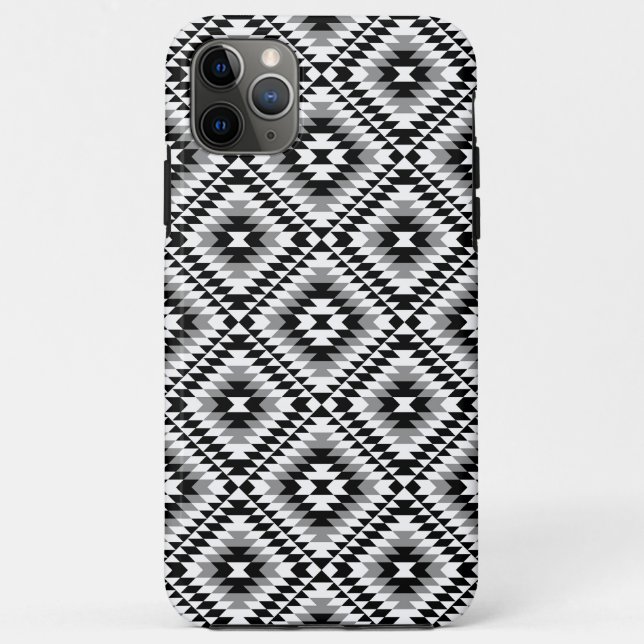 Aztec Stylized BW+Gray Symbol Pattern Case-Mate iPhone Case (Back)