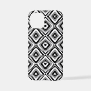 Aztec Stylized BW+Gray Symbol Pattern iPhone 12 Mini Case