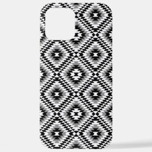 Aztec Stylized BW+Gray Symbol Pattern iPhone 12 Pro Max Case