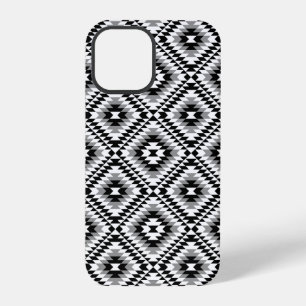 Aztec Stylized BW+Gray Symbol Pattern iPhone 12 Pro Case
