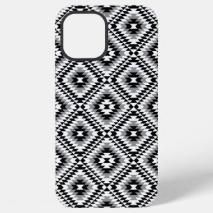 Aztec Stylized BW+Gray Symbol Pattern iPhone 12 Pro Max Case