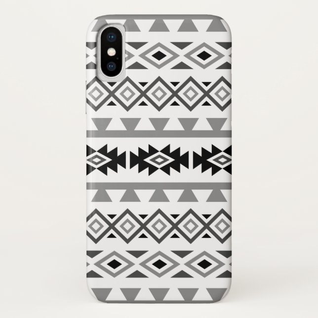 Aztec Stylized Lg Pattern II Monochrome Case-Mate iPhone Case (Back)