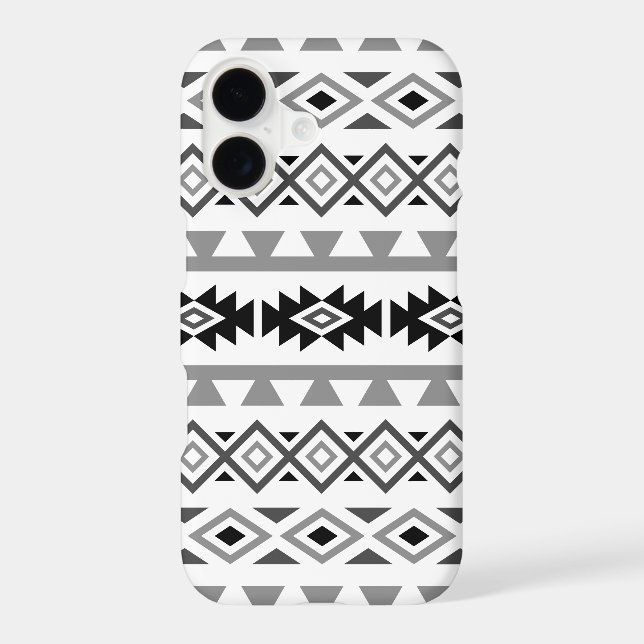 Aztec Stylized Lg Pattern II Monochrome Iphone Case (Back)