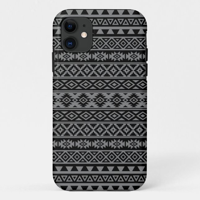 Aztec Stylized Pattern Black & Gray I Case-Mate iPhone Case (Back)