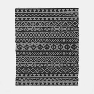 Aztec Stylized Pattern Black & Gray I Fleece Blanket